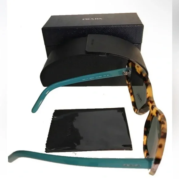 $352 Prada Medium Havana Catwalk Sunglasses Brown Blue Made  display picture 2